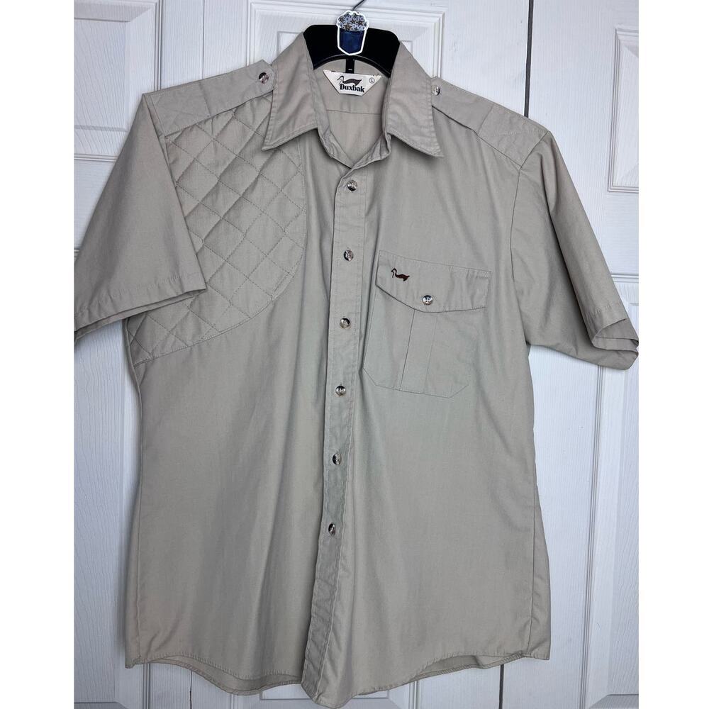 Duxbak Shirt Short Sleeve Button Up Safari Shooting Hunting Men's Size Large